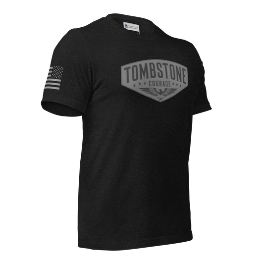 Tombstone Courage Black Logo T