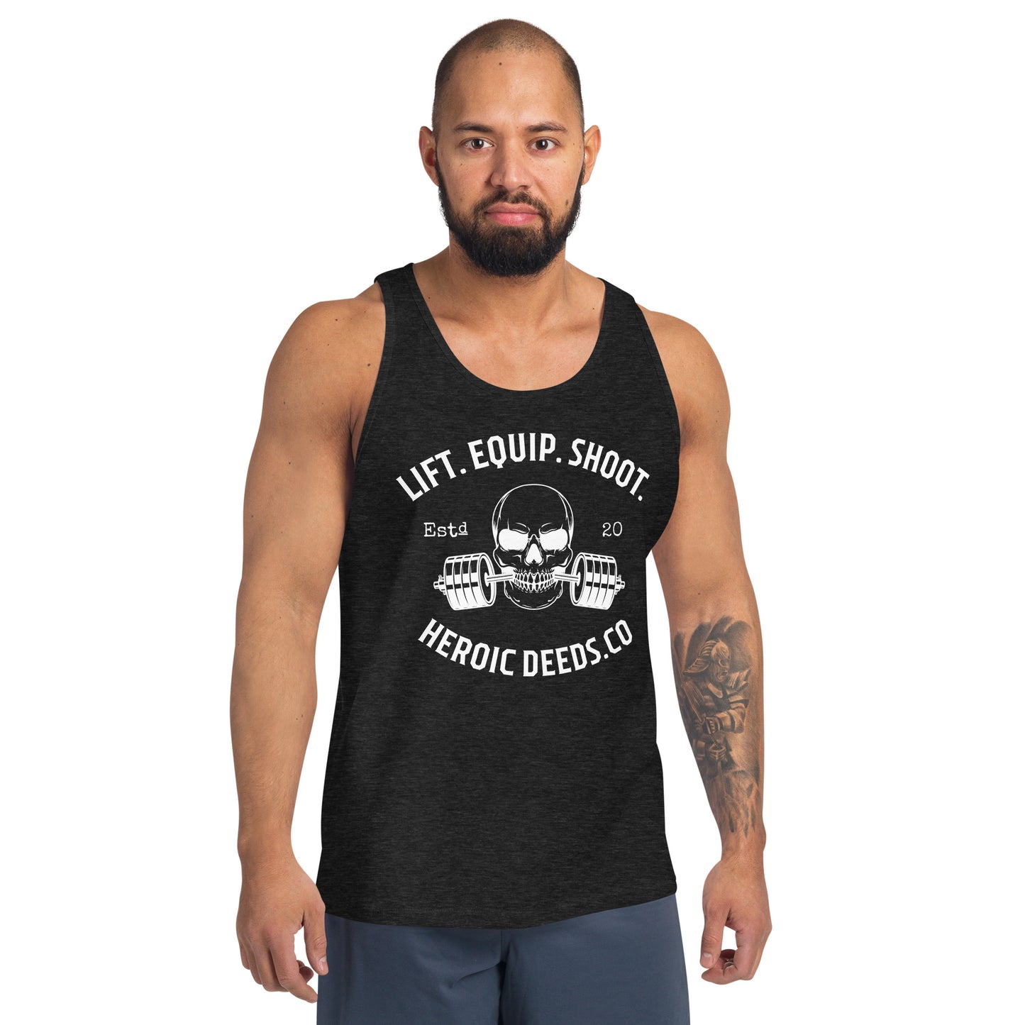 Lift. Equip. Shoot. Barbell Tank