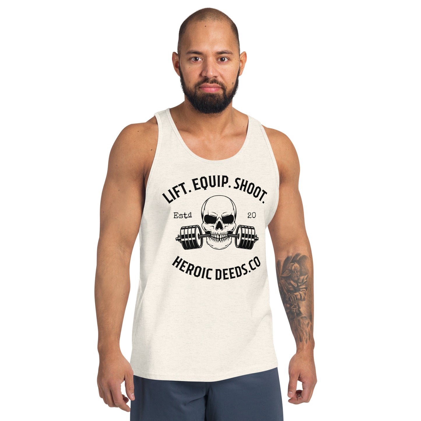 Lift. Equip. Shoot. Barbell Tank