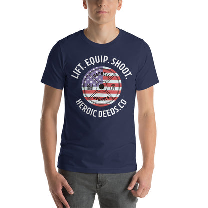 Lift. Equip. Shoot. Olympic Plate Flag T